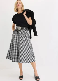 Damen bonprix Röcke|Bekleidung·Sportbekleidung|Midirock aus reiner Baumwolle