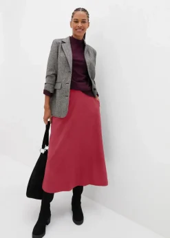 Damen bonprix Röcke|Bekleidung·Sportbekleidung|Midirock aus Viskose-Mix