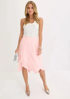 Best Midirock mit Ruffle und Chiffon Damen Röcke