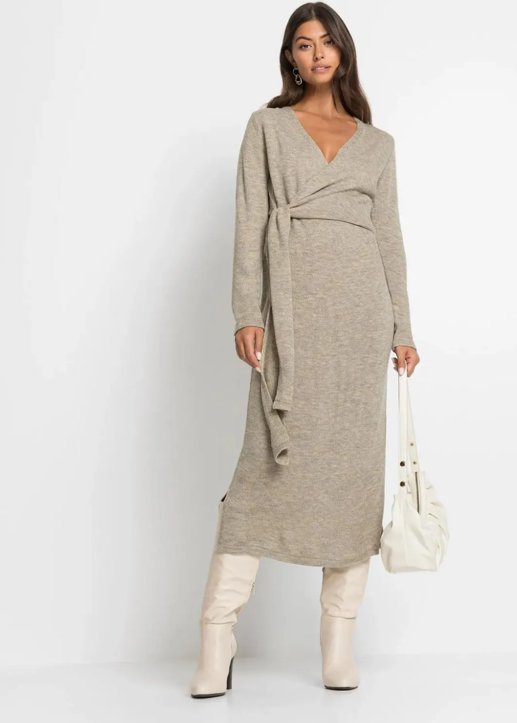 Clearance Midi-Strickkleid Damen Kleider|Strickmode