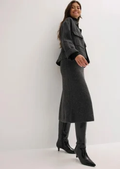 Midi-Strickrock Damen Bekleidung·Sportbekleidung|Röcke