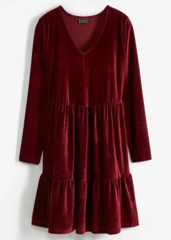 Damen bonprix Kleider|Bekleidung·Pullover & Strickjacken|Minikleid aus elastischen Samt