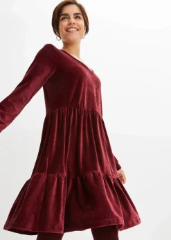Damen bonprix Kleider|Bekleidung·Pullover & Strickjacken|Minikleid aus elastischen Samt