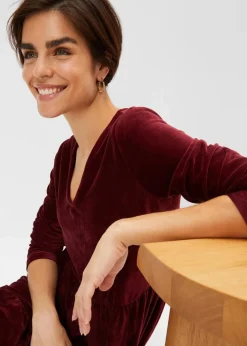 Damen bonprix Kleider|Bekleidung·Pullover & Strickjacken|Minikleid aus elastischen Samt