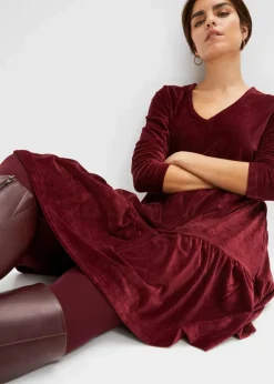 Damen bonprix Kleider|Bekleidung·Pullover & Strickjacken|Minikleid aus elastischen Samt