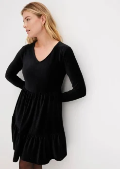Minikleid aus elastischen Samt Damen Kleider|Bekleidung·Pullover & Strickjacken