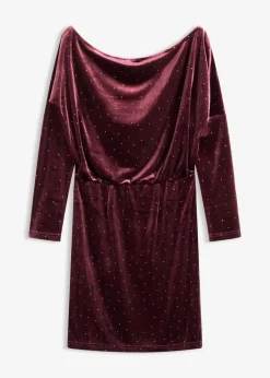 Damen bonprix Bekleidung·Pullover & Strickjacken|Kleider|Minikleid aus fließendem Samt und Glitzer