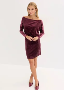 Damen bonprix Bekleidung·Pullover & Strickjacken|Kleider|Minikleid aus fließendem Samt und Glitzer