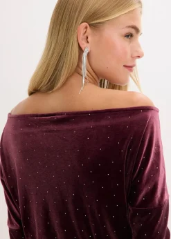 Damen bonprix Bekleidung·Pullover & Strickjacken|Kleider|Minikleid aus fließendem Samt und Glitzer