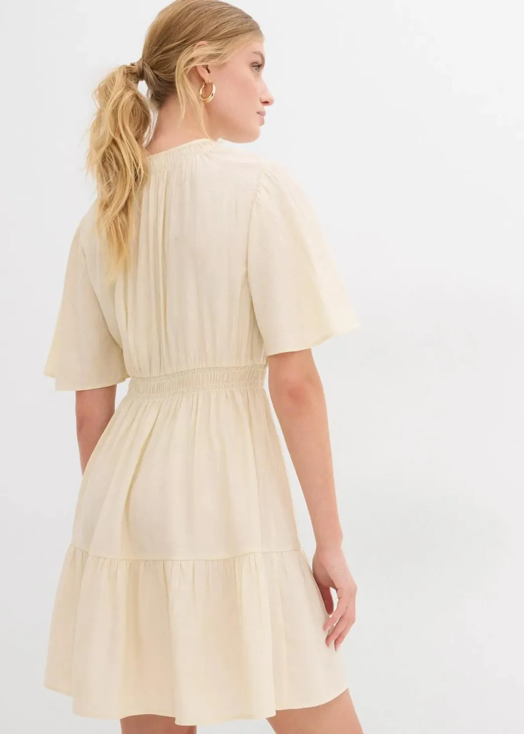 Damen bonprix Kleider|Bekleidung·Pullover & Strickjacken|Minikleid aus fließendem Viskose-Mix