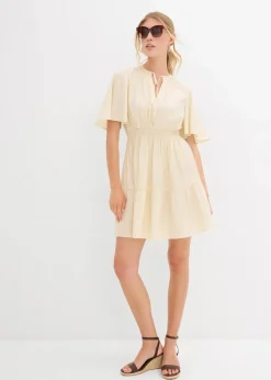 Damen bonprix Kleider|Bekleidung·Pullover & Strickjacken|Minikleid aus fließendem Viskose-Mix