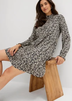 Damen bonprix Kleider|Bekleidung·Pullover & Strickjacken|Minikleid aus fließender Viskose