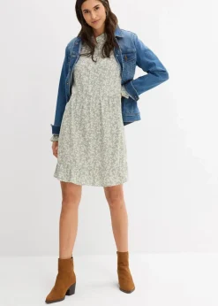 Online Minikleid aus fließender Viskose Damen Bekleidung·Pullover & Strickjacken|Kleider