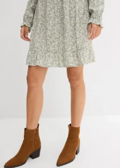 Online Minikleid aus fließender Viskose Damen Bekleidung·Pullover & Strickjacken|Kleider