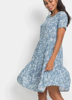 Clearance Minikleid aus fließender Viskose Damen Bekleidung·Pullover & Strickjacken|Kleider