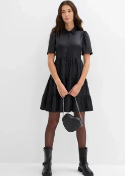 Damen bonprix Bekleidung·Pullover & Strickjacken|Kleider|Minikleid aus glänzendem Material
