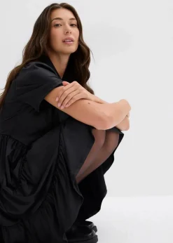 Damen bonprix Bekleidung·Pullover & Strickjacken|Kleider|Minikleid aus glänzendem Material