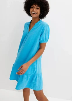 Online Minikleid aus Musselin Damen Bekleidung·Pullover & Strickjacken|Kleider