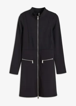 Damen bonprix Nachhaltigere Materialien|Kleider|Minikleid aus Punto di Roma mit Reißveschlussdetail