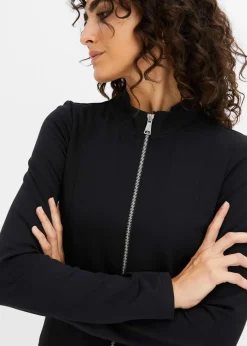 Damen bonprix Nachhaltigere Materialien|Kleider|Minikleid aus Punto di Roma mit Reißveschlussdetail