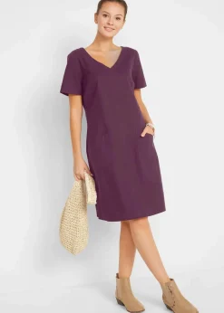 Damen bonprix Bekleidung·Pullover & Strickjacken|Kleider|Minikleid mit Leinen