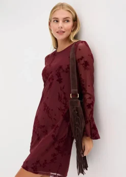 Minikleid mit Mesh Damen Kleider|Bekleidung·Pullover & Strickjacken
