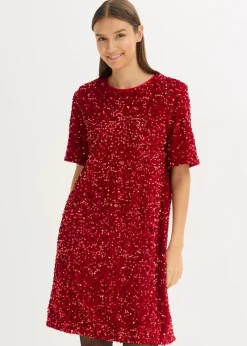 Damen bonprix Kleider|Bekleidung·Pullover & Strickjacken|Minikleid mit Pailletten