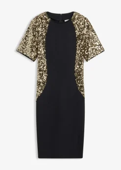Damen bonprix Kleider|Minikleid mit Pailletten