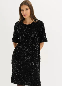 Damen bonprix Bekleidung·Pullover & Strickjacken|Kleider|Minikleid mit Pailletten