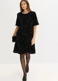 Damen bonprix Bekleidung·Pullover & Strickjacken|Kleider|Minikleid mit Pailletten