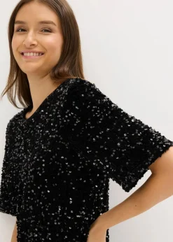 Damen bonprix Bekleidung·Pullover & Strickjacken|Kleider|Minikleid mit Pailletten