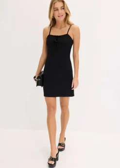 Damen bonprix Kleider|Minikleid mit Samtschleifen