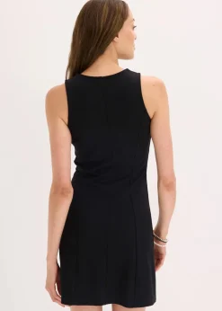 Damen bonprix Kleider|Minikleid mit Schmuck-Knopf
