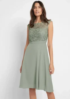 Damen bonprix Kleider|Festliche Mode|Minikleid mit Spitze