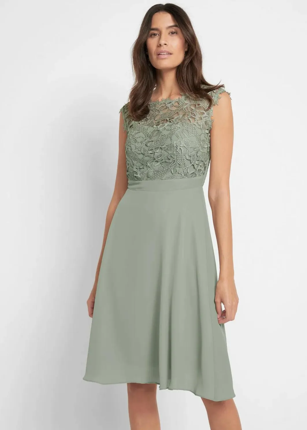 Damen bonprix Kleider|Festliche Mode|Minikleid mit Spitze