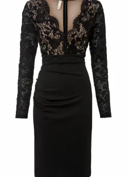 Damen bonprix Kurzgrößen|Kurzgrößen|Minikleid mit Spitze