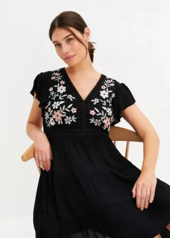 Damen bonprix Bekleidung·Pullover & Strickjacken|Kleider|Minikleid mit Stickerei