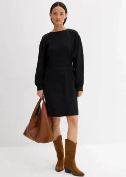 Outlet Minikleid mit Struktur aus Viskose-Mix Damen Bekleidung·Pullover & Strickjacken|Kleider
