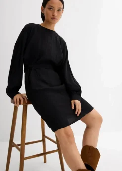 Outlet Minikleid mit Struktur aus Viskose-Mix Damen Bekleidung·Pullover & Strickjacken|Kleider