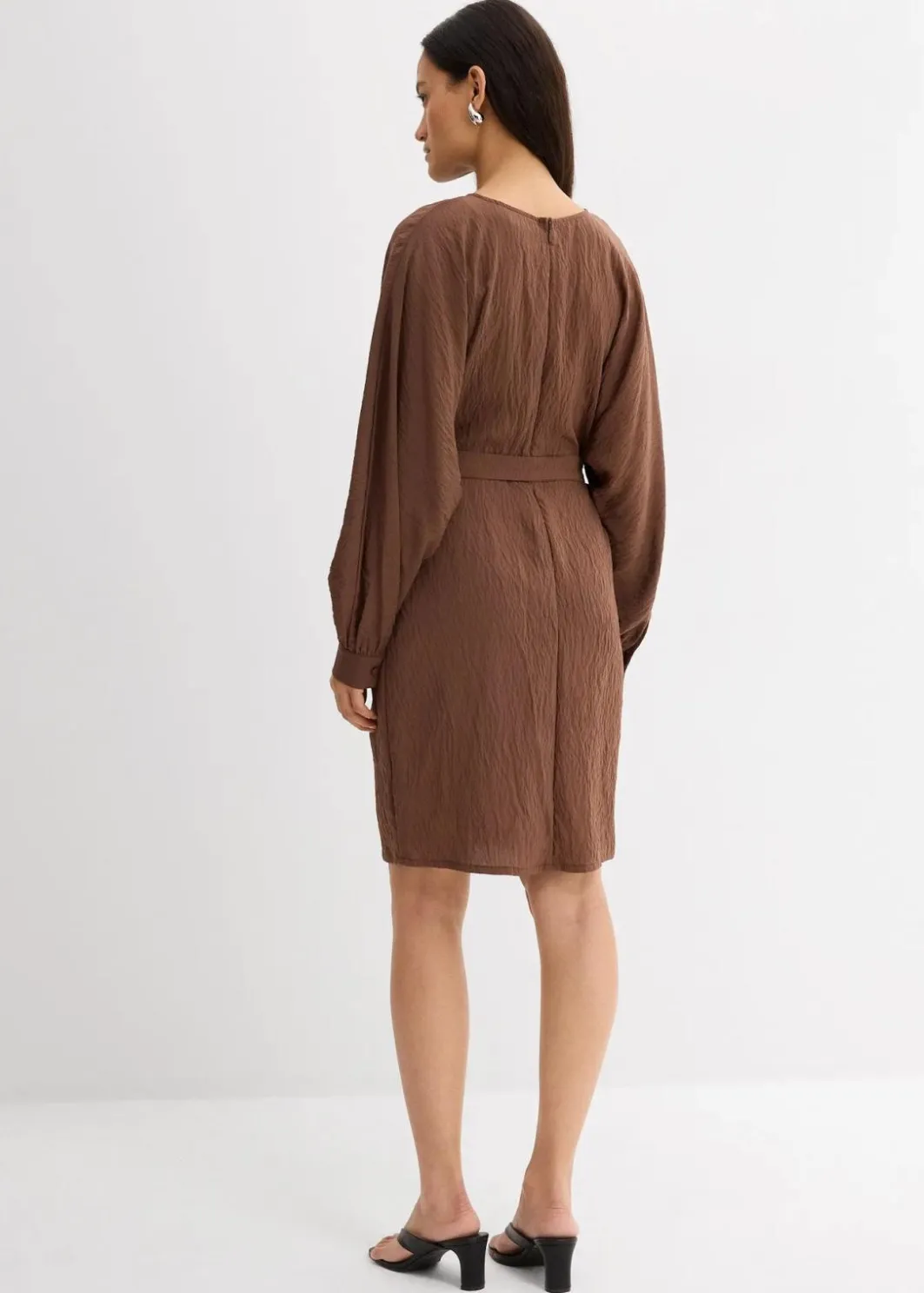 Damen bonprix Kleider|Bekleidung·Pullover & Strickjacken|Minikleid mit Struktur aus Viskose-Mix