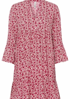 Damen bonprix Nachhaltigere Materialien|Kleider|Minikleid mit Volants aus fließender Viskose