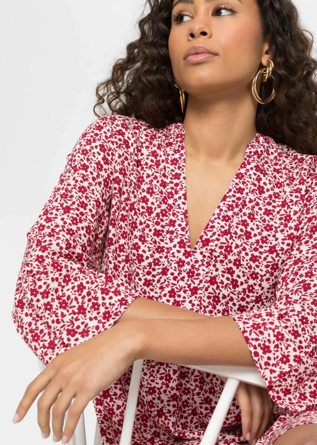 Damen bonprix Nachhaltigere Materialien|Kleider|Minikleid mit Volants aus fließender Viskose