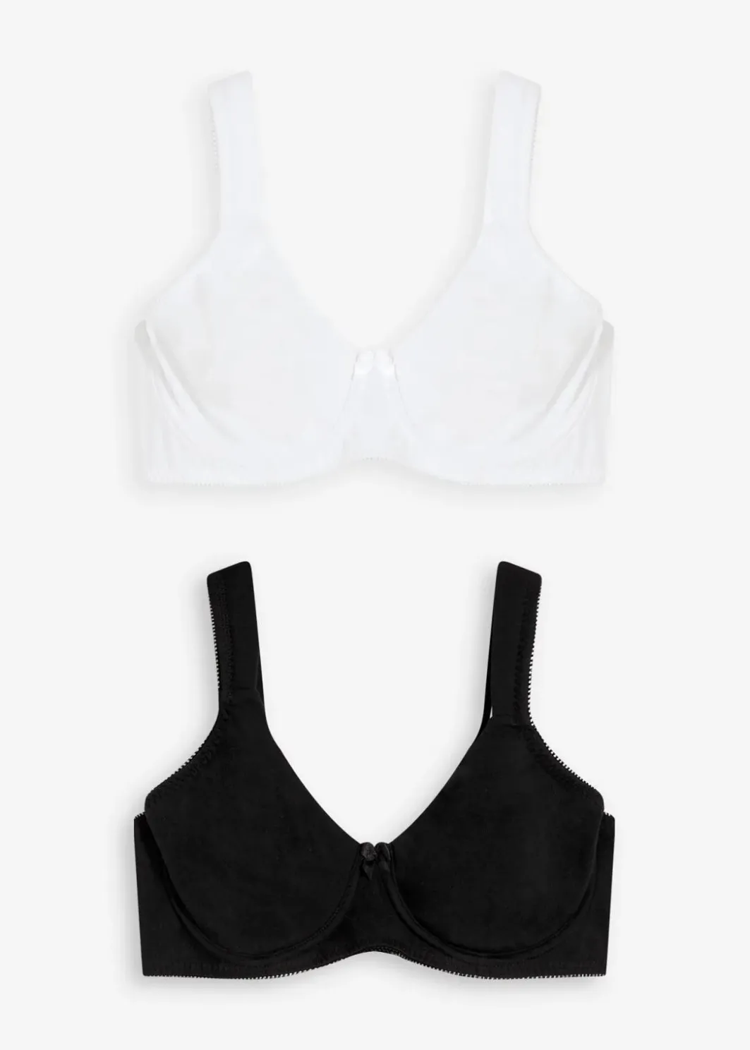 Damen bonprix Wäsche·Basics|Wäsche·Baumwollunterwäsche|Minimizer T-Shirt BH mit Bügel mit Bio-Baumwolle (2er Pack)