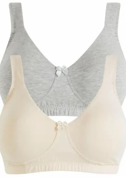 Damen bonprix Große Cups D-H|Bhs|Minimizer T-Shirt BH ohne Bügel mit Bio-Baumwolle (2er Pack)