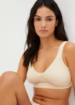 Damen bonprix Große Cups D-H|Bhs|Minimizer T-Shirt BH ohne Bügel mit Bio-Baumwolle (2er Pack)