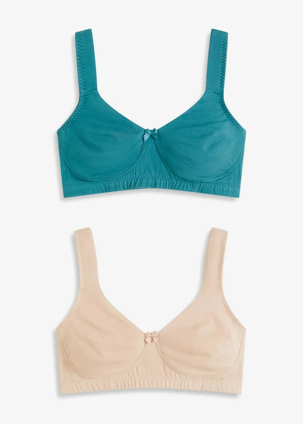 Damen bonprix Große Cups D-H|Bhs|Minimizer T-Shirt BH ohne Bügel mit Bio-Baumwolle (2er Pack)