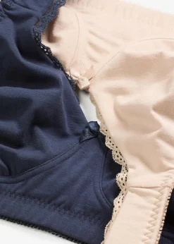 Damen bonprix Wäsche·Basics|Wäsche·Baumwollunterwäsche|Minimizer T-Shirt-BH ohne Bügel mit Bio-Baumwolle (2er Pack)