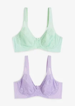 Damen bonprix Große Cups D-H|Nachhaltigere Materialien|Minimizer-BH mit gepolsterten Trägern (2er Pack)