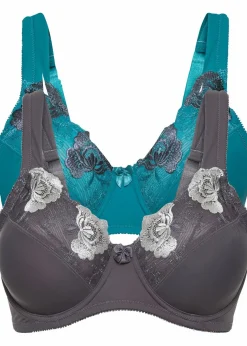 Damen bonprix Wäsche·Große Cups D-H|Wäsche·Bhs|Minimizer-BH mit gepolsterten Trägern (2er Pack)