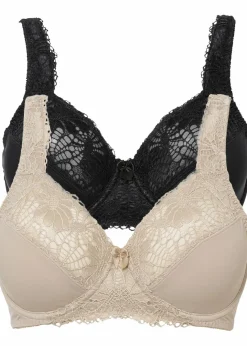 Damen bonprix Große Cups D-H|Bhs|Minimizer-BH mit gepolsterten Trägern (2er Pack)